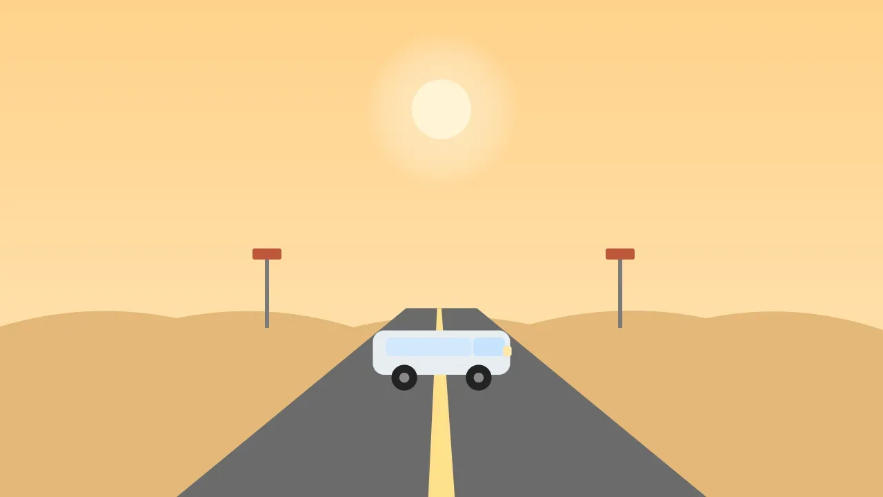 Coastal road journey linking the cities