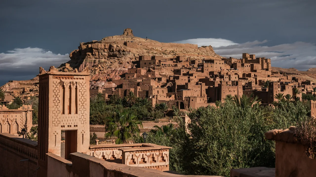 View of a small village in the Moroccan desert