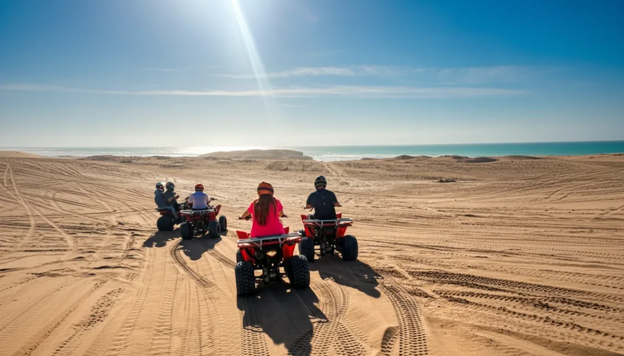 Panoramic view of Agadir beach and the Atlantic coastline from a quad bike stop