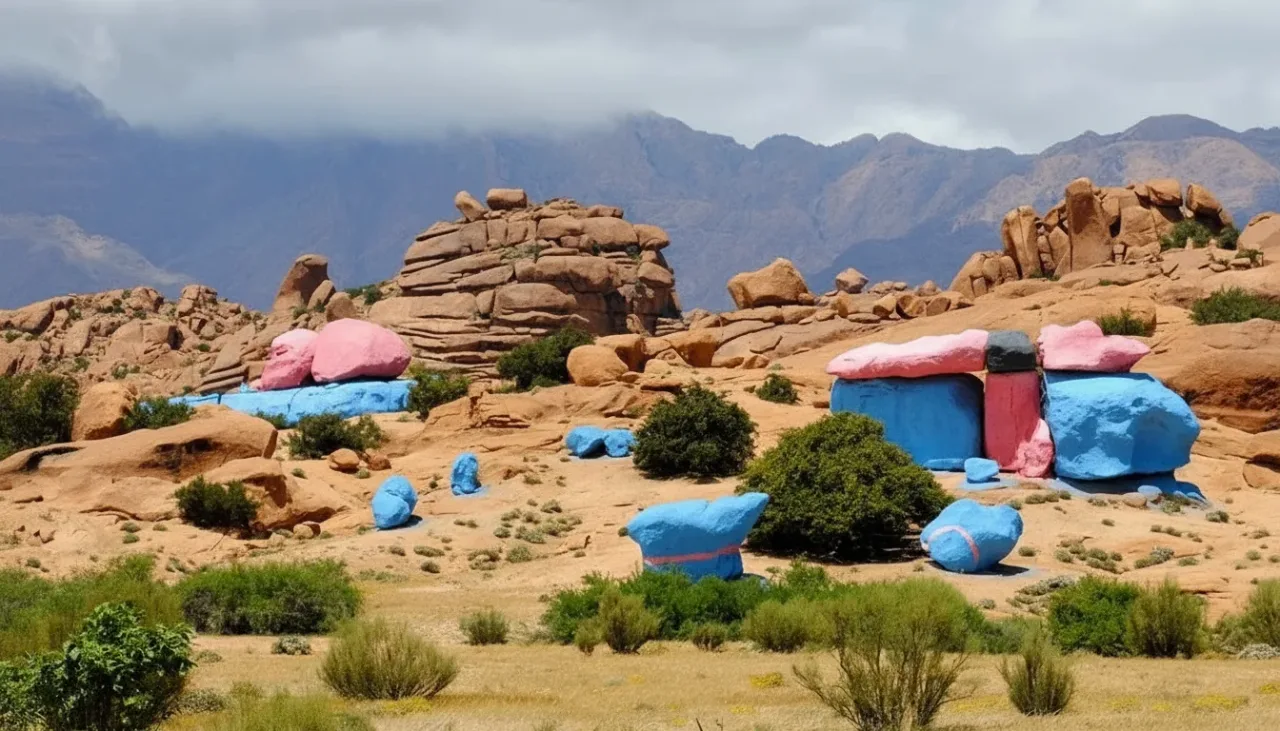 Traditional Berber houses nestled in Tafraoute oasis