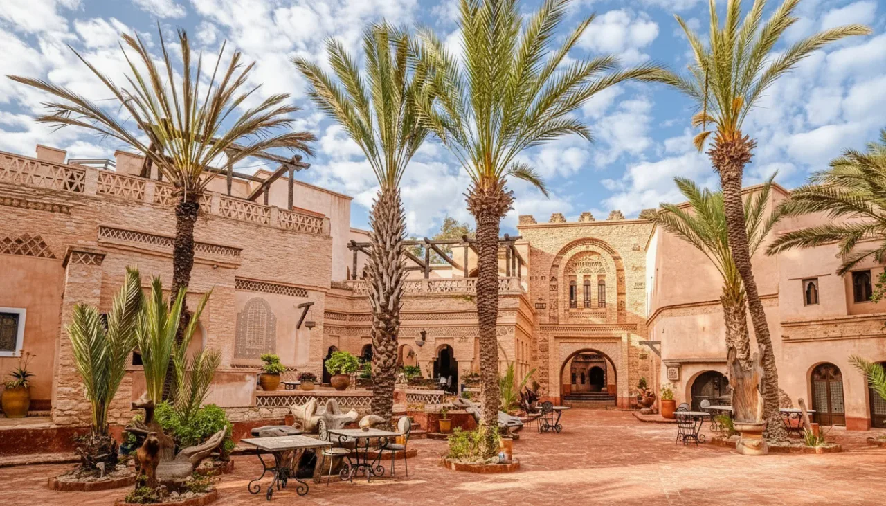 Étals d'épices colorés au marché Souk El Ahad d'Agadir