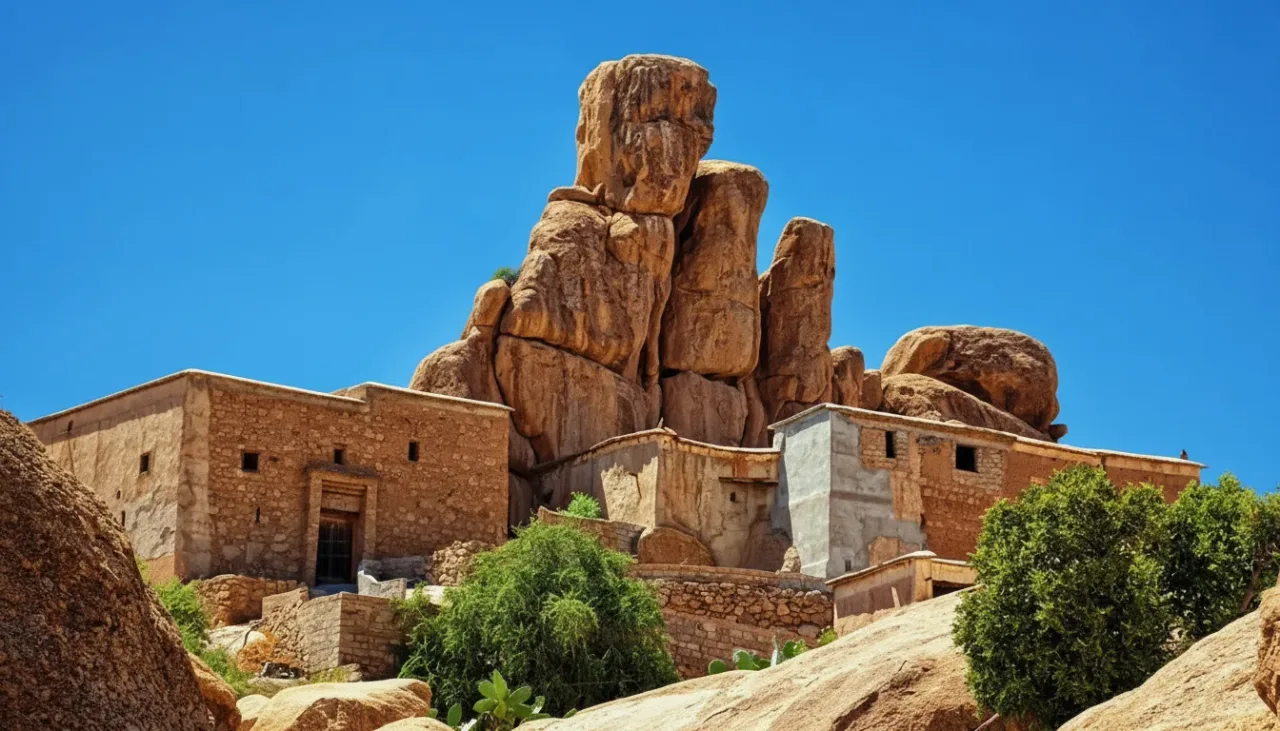 The surreal blue painted rocks of Jean Verame in Morocco